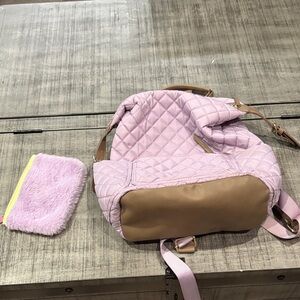Tommy Bahama Quilted Pink and Tan Backpack